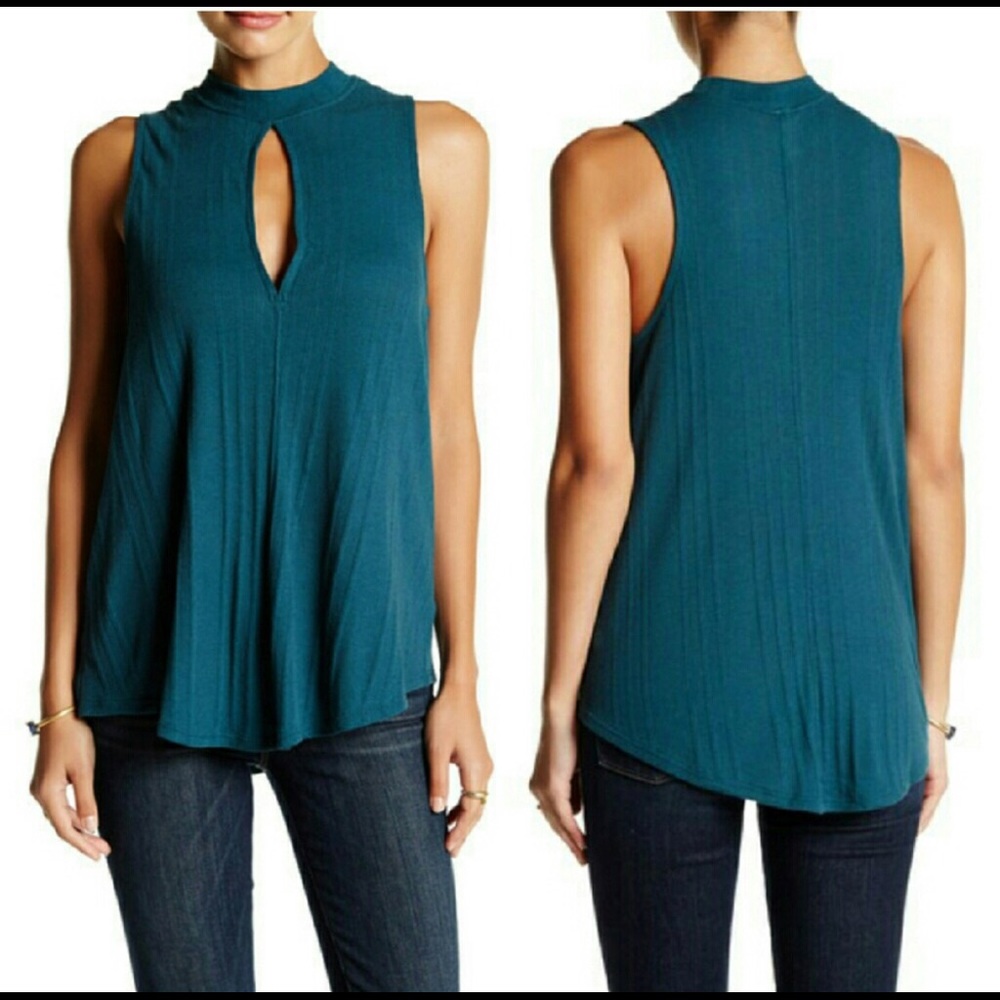 Ribbed Free People Key Hole Tank